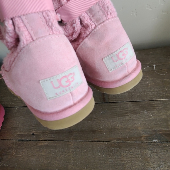UGG Heirloom Lace Up Knit Boots 1000693 US Size 7 PINK - Picture 6 of 16